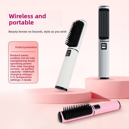 Mini Wireless Rechargeable Hair Straightener and Curling Iron