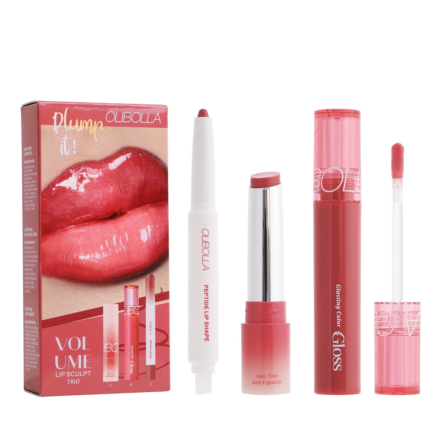 Lip Makeup Set with Liner Gloss and Lipstick