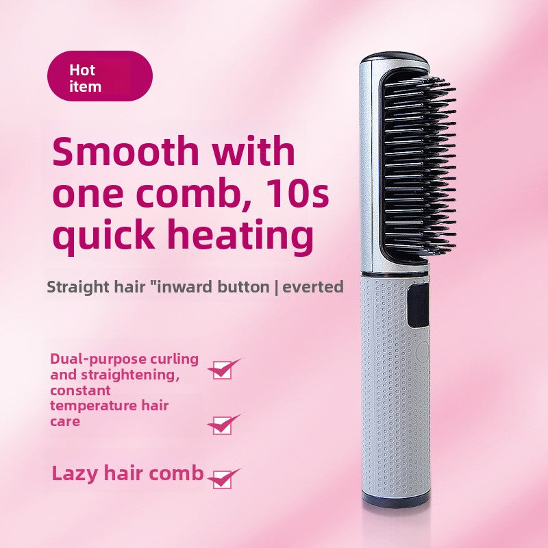 Mini Wireless Rechargeable Hair Straightener and Curling Iron