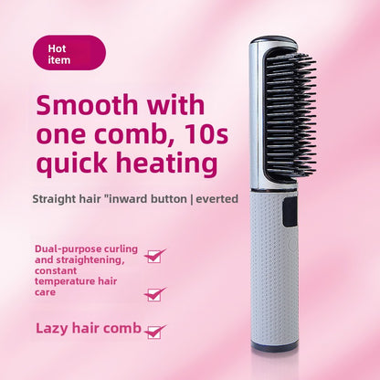 Mini Wireless Rechargeable Hair Straightener and Curling Iron