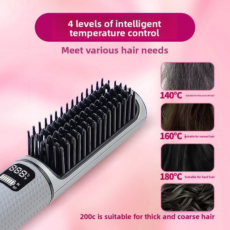 Mini Wireless Rechargeable Hair Straightener and Curling Iron