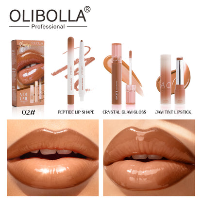 Lip Makeup Set with Liner Gloss and Lipstick